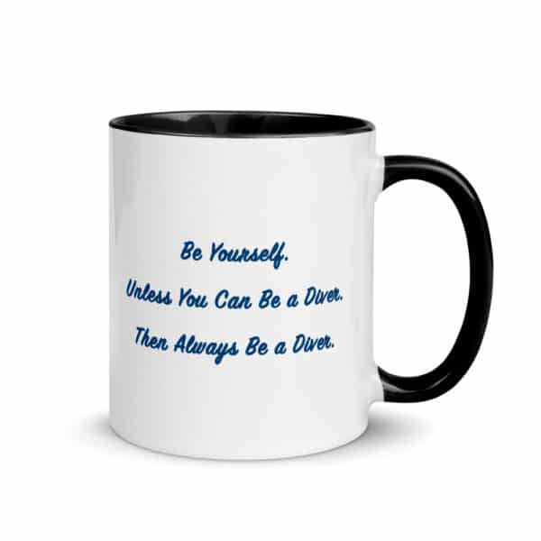 Black mug text opposite logo